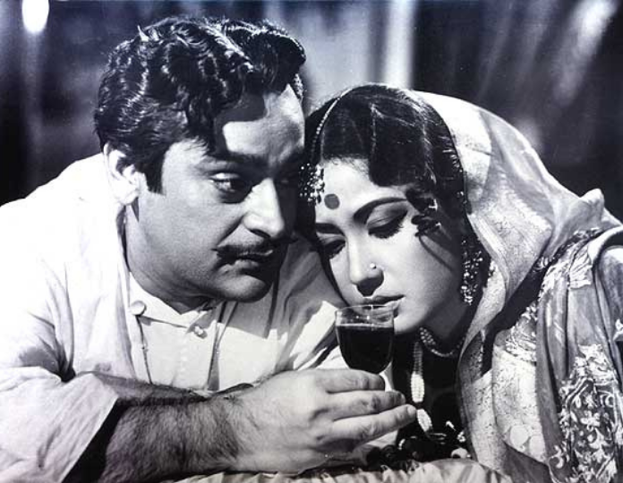 with Meena Kumari in Sahib Bibi Aur Ghulam (1962)