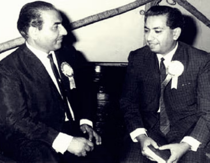 Mahendra Kapoor with Mohammad Rafi