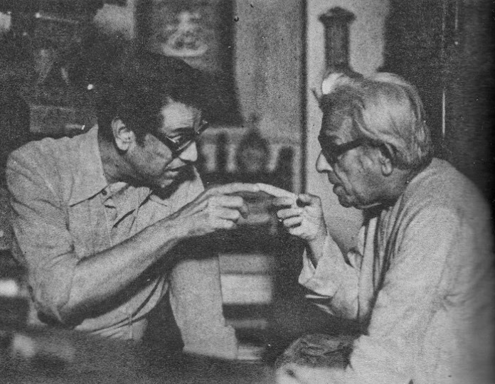 Harindranath Chattopadhyay with Satyajit Ray