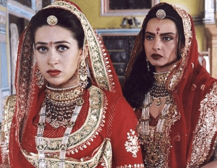 Karisma Kapoor with Rekha in Zubeida
