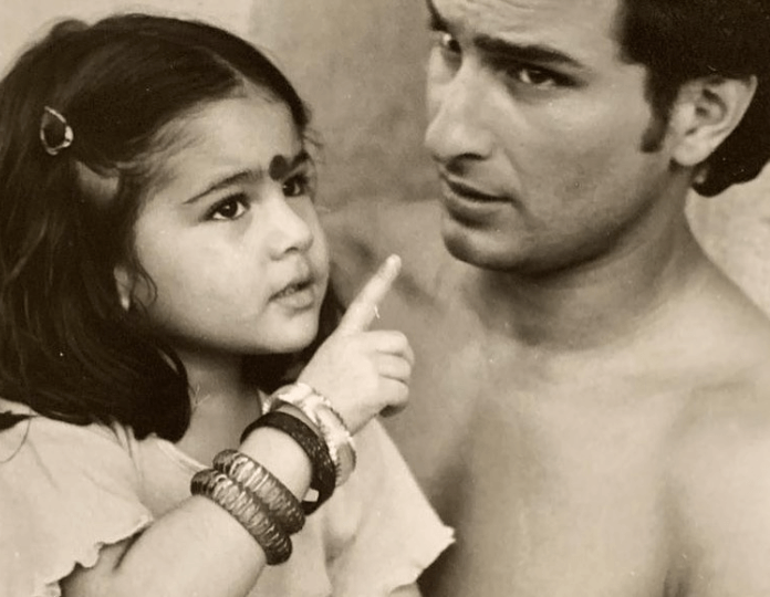 Sara Ali Khan with Saif Ali Khan