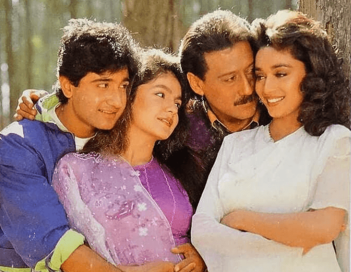 with Pooja Bhatt, Madhuri and Jackie in Prem Deewane